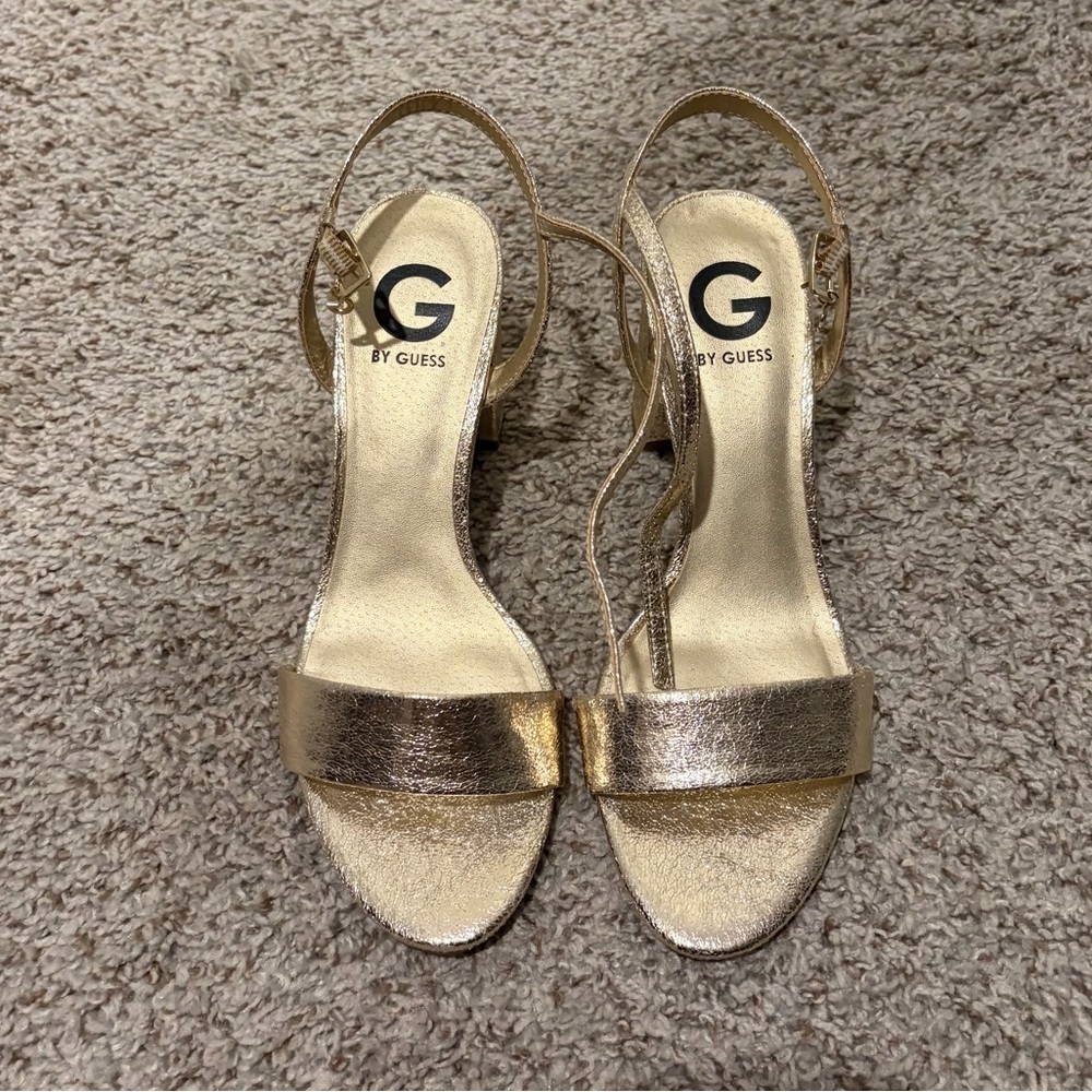G by Guess Women's Shimmering Gold Heels